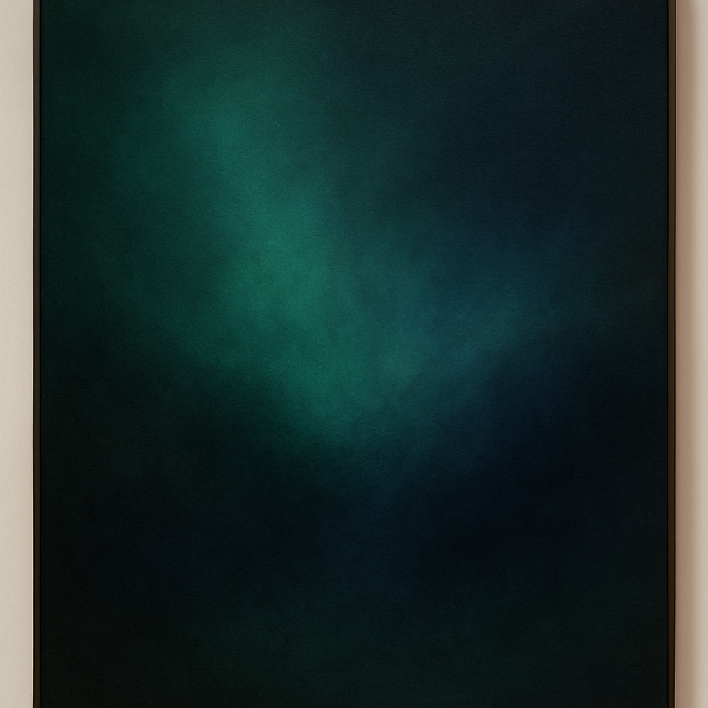 Emerald & Midnight Sapphire Sfumato Immersion No. 17 Oil Painting 100% Hand Painted Oil on Belgian Linen Canvas, Original Fine Art Wall Decor