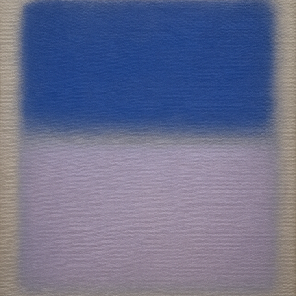 Cobalt Azure & Twilight Lavender Immersion No. 22 Oil Painting 100% Hand Painted Oil on Belgian Linen Canvas, Original Fine Art Wall Decor