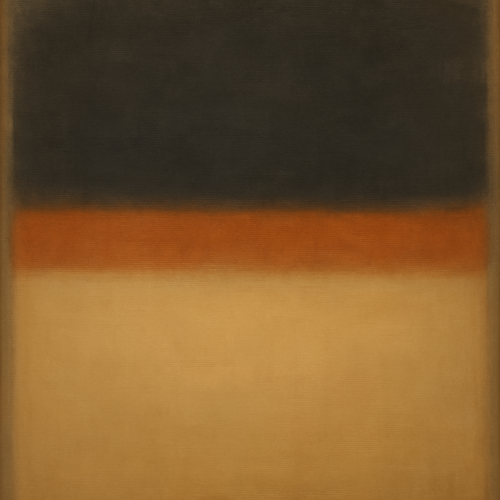 Charcoal Slate & Burnished Copper Horizon No. 6 Oil Painting - View 1