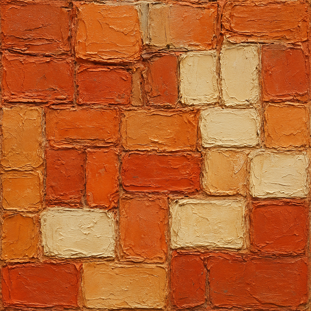 Terracotta Mosaic Heavy Impasto Oil Painting - 100% Hand-Painted Master Oil Painting