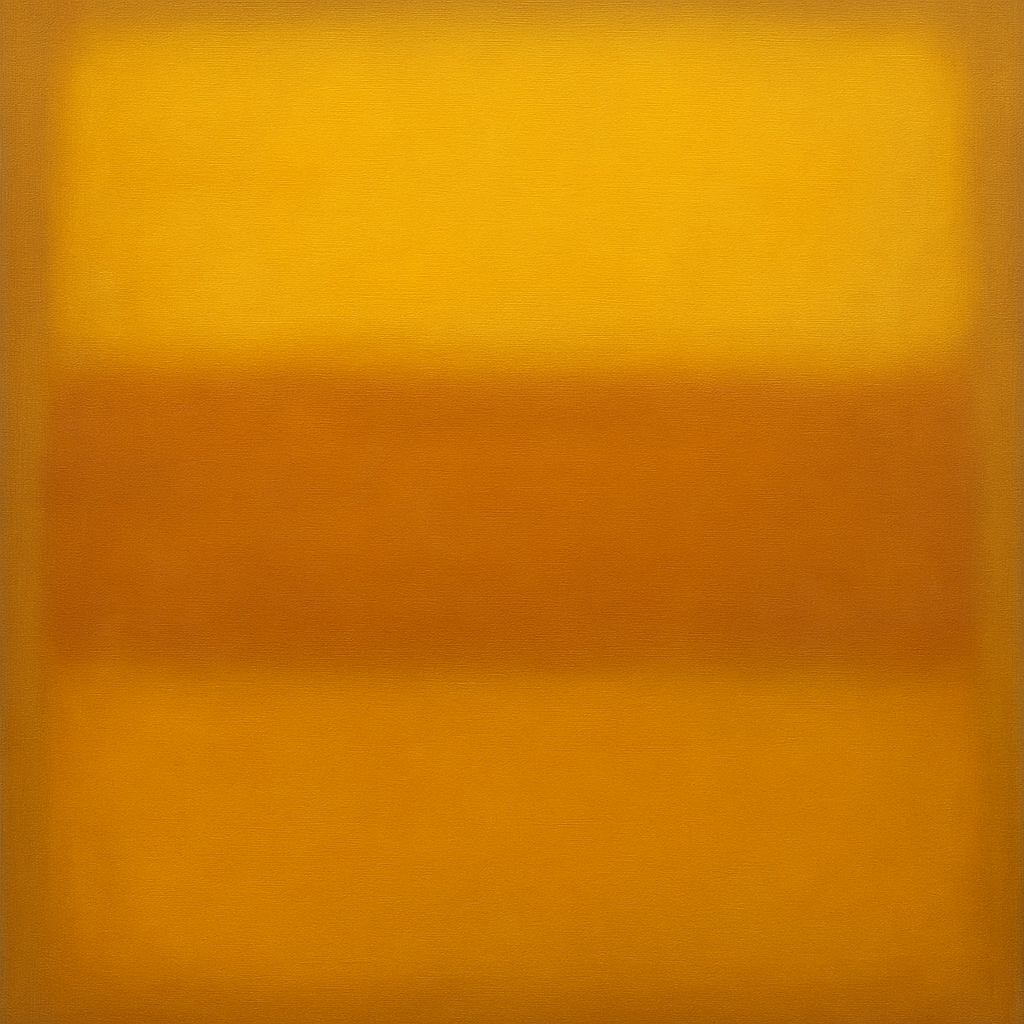 Warm Amber & Raw Sienna Sunset Meditation No. 30 Oil Painting 100% Hand Painted Oil on Belgian Linen Canvas, Original Fine Art Wall Decor