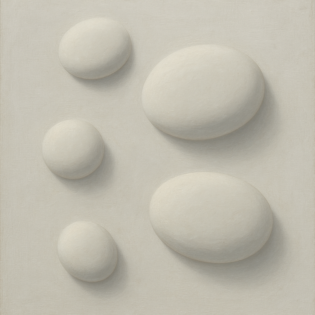 Organic Pebble Relief in White No. 6 - Modern Fine Art Oil Painting - View 1