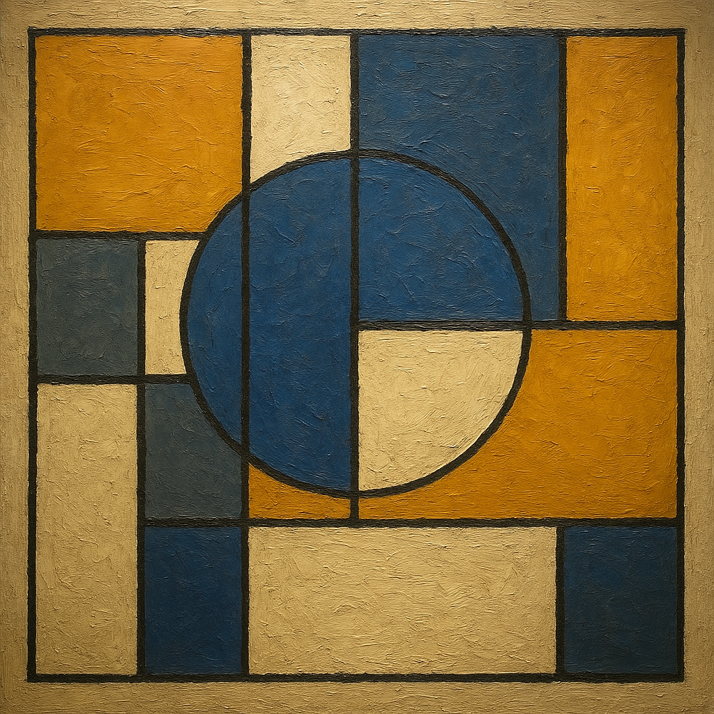 Bauhaus Geometric Balance No. 1 No. 4 Oil Painting - 100% Hand-Painted Master Oil Painting