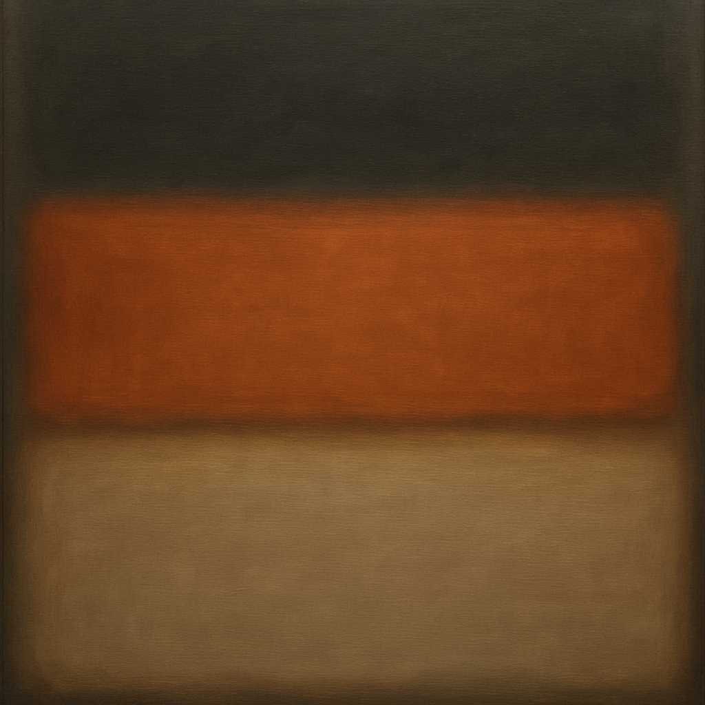 Charcoal Slate & Burnished Copper Horizon No. 20 Oil Painting - View 1