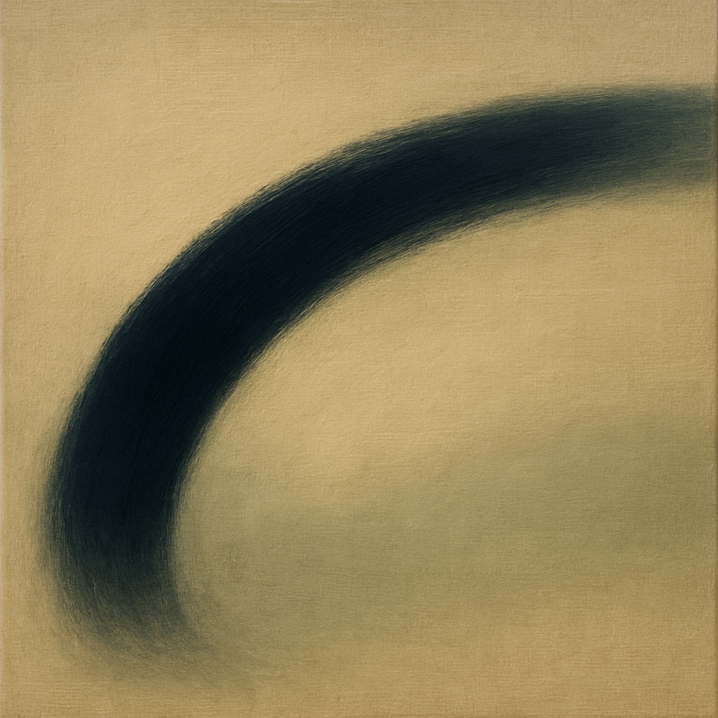Navy Indigo & Warm Sand Sweep No. 2 - Modern Fine Art Oil Painting - View 1