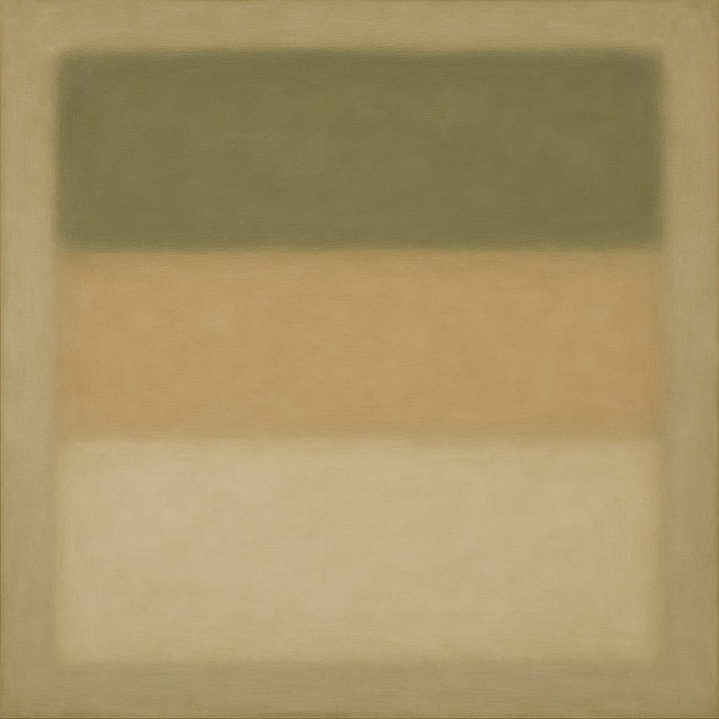 Sage Olive & Pale Sandstone Minimalist Harmony No. 11 Oil Painting 100% Hand Painted Oil on Belgian Linen Canvas, Original Fine Art Wall Decor