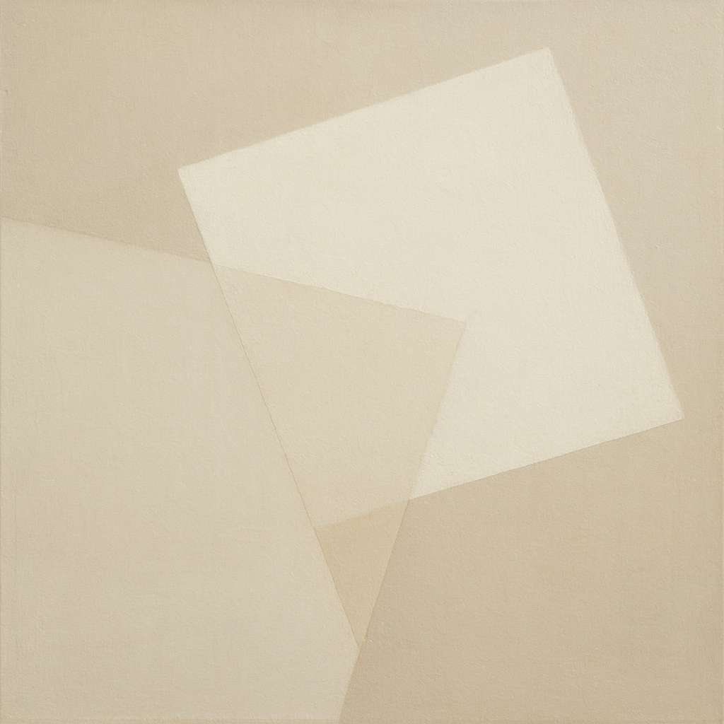 Architectural Stucco Geometry No. 3 - Modern Fine Art Oil Painting - View 1