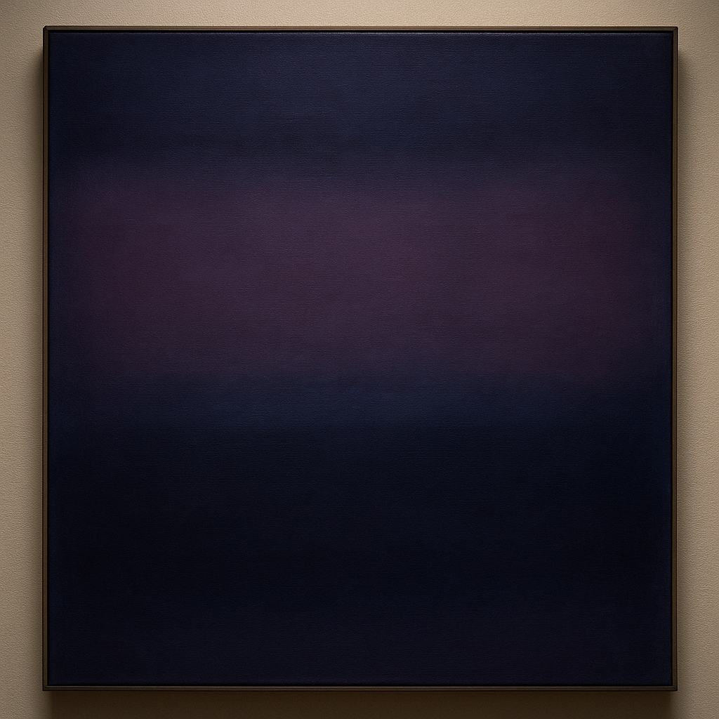 Deep Indigo & Midnight Plum Ambient Field No. 16 Oil Painting 100% Hand Painted Oil on Belgian Linen Canvas, Original Fine Art Wall Decor