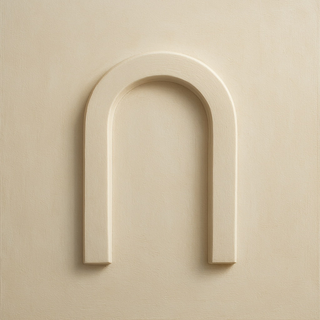 Textured Monolithic Plaster Arch No. 9 - Modern Fine Art Oil Painting - View 1