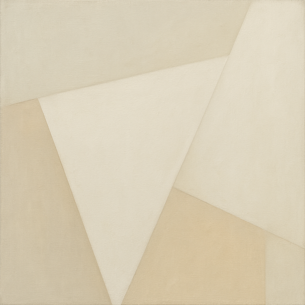 Architectural Stucco Geometry No. 3 - Modern Fine Art Oil Painting - View 1