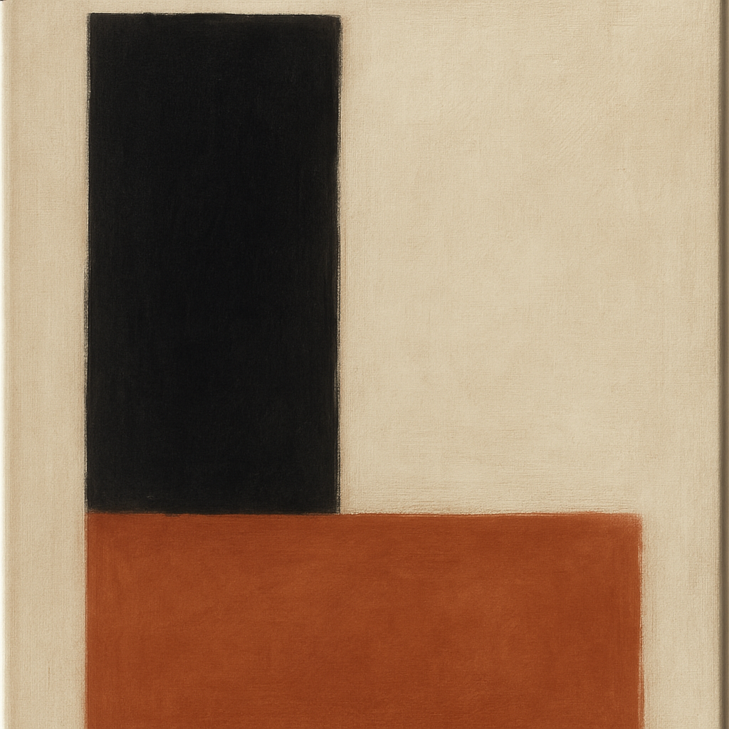 Deep Charcoal & Bone Monolith No. 1 - Modern Fine Art Oil Painting - View 1