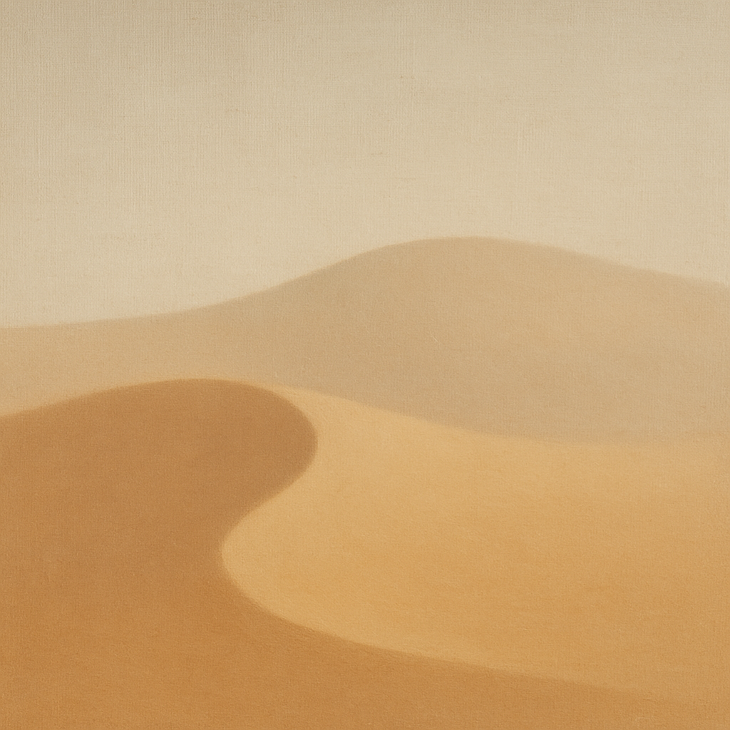 Muted Desert Dune Geometry No. 8 - Modern Fine Art Oil Painting - View 1
