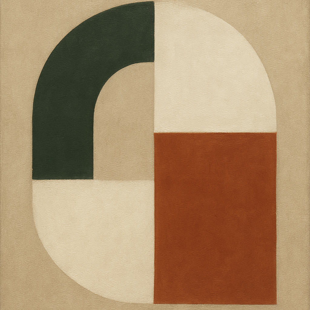 Forest Emerald & Chalk Interlock No. 6 - Modern Fine Art Oil Painting - View 1