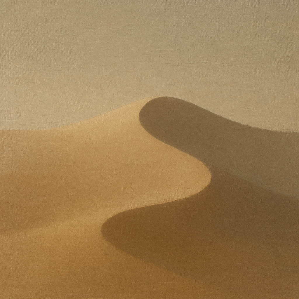 Muted Desert Dune Geometry No. 8 - Modern Fine Art Oil Painting - View 1