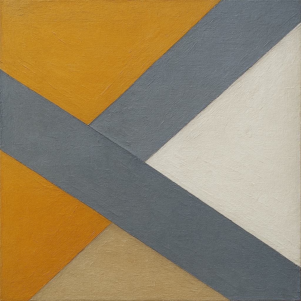 Intersecting Diagonal Planes Geometric Oil Painting - 100% Hand-Painted Master Oil Painting