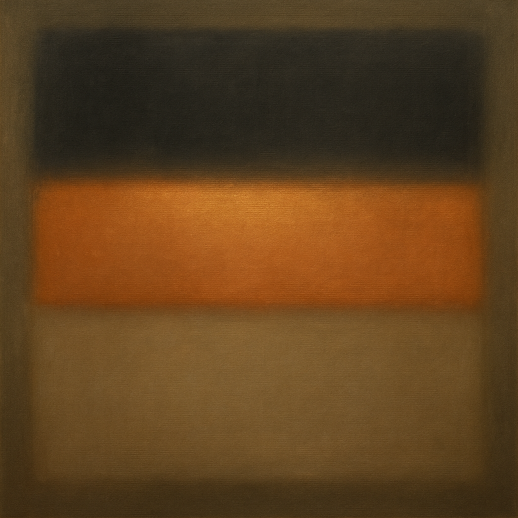 Charcoal Slate & Burnished Copper Horizon No. 18 Oil Painting - View 1