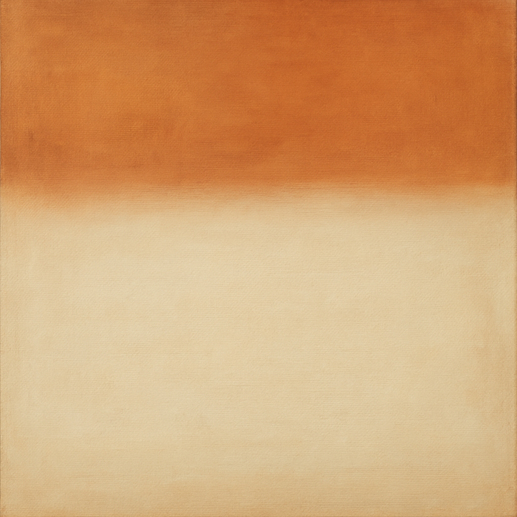 Terracotta & Greige Earth Bands No. 6 - Modern Fine Art Oil Painting - View 1