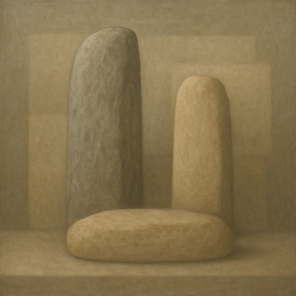 Driftwood Grey & Weathered Stone Monolith No. 22 Oil Painting 100% Hand Painted Oil on Belgian Linen Canvas, Original Fine Art Wall Decor