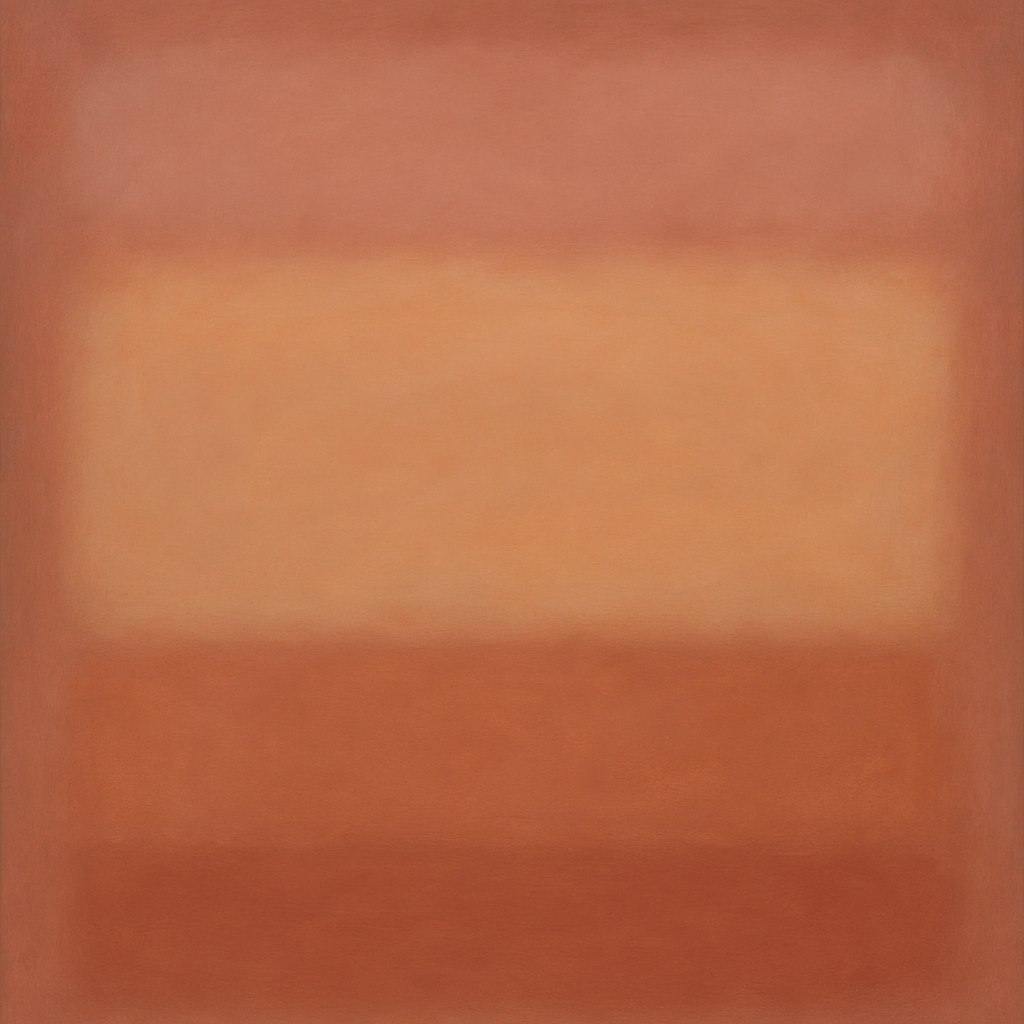 Blush Rose & Dusky Terracotta Ambient Glow No. 27 Oil Painting 100% Hand Painted Oil on Belgian Linen Canvas, Original Fine Art Wall Decor
