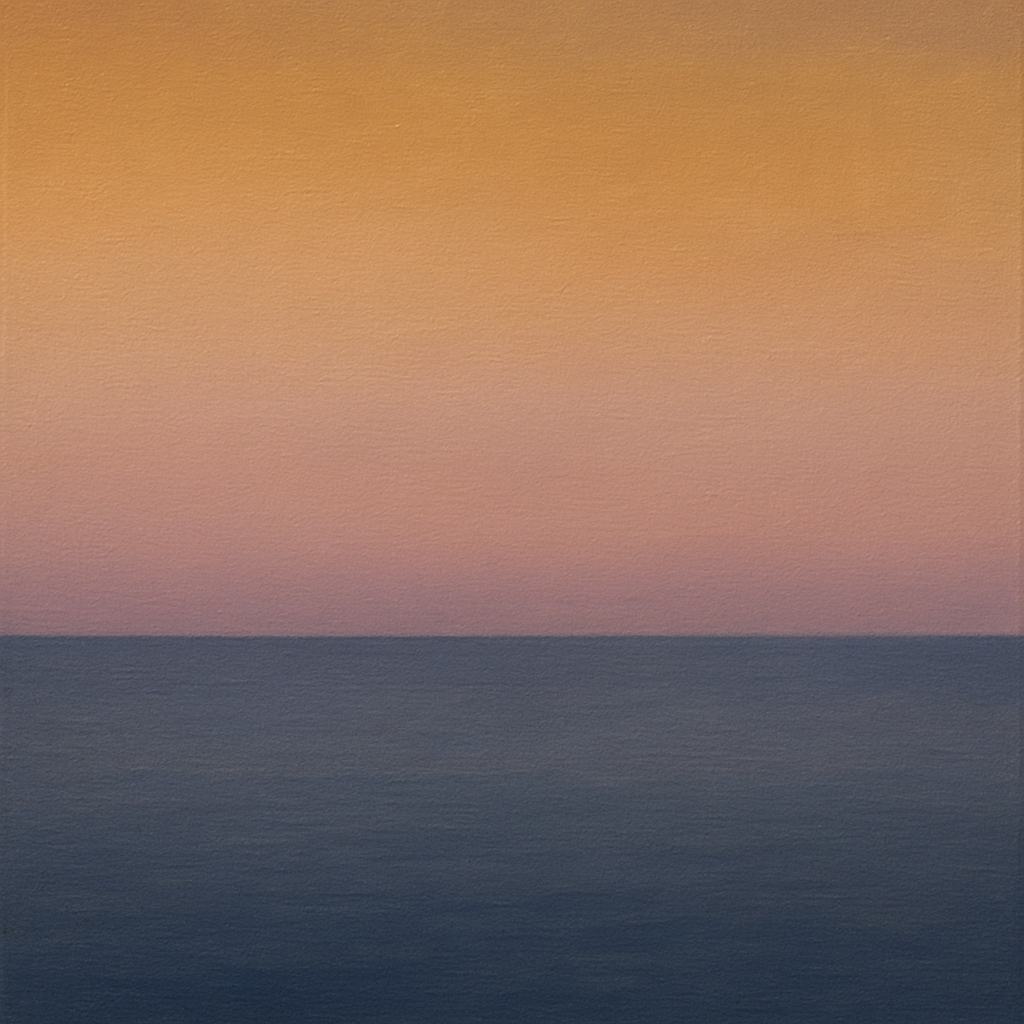 Dusk Horizon in Pale Lavender & Slate No. 3 - Modern Fine Art Oil Painting - View 1