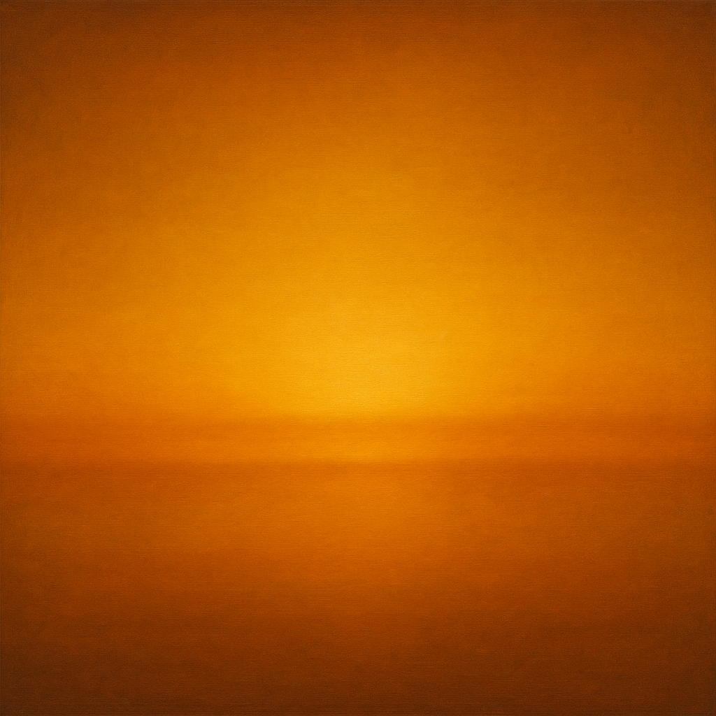 Warm Amber & Raw Sienna Sunset Meditation No. 18 Oil Painting 100% Hand Painted Oil on Belgian Linen Canvas, Original Fine Art Wall Decor