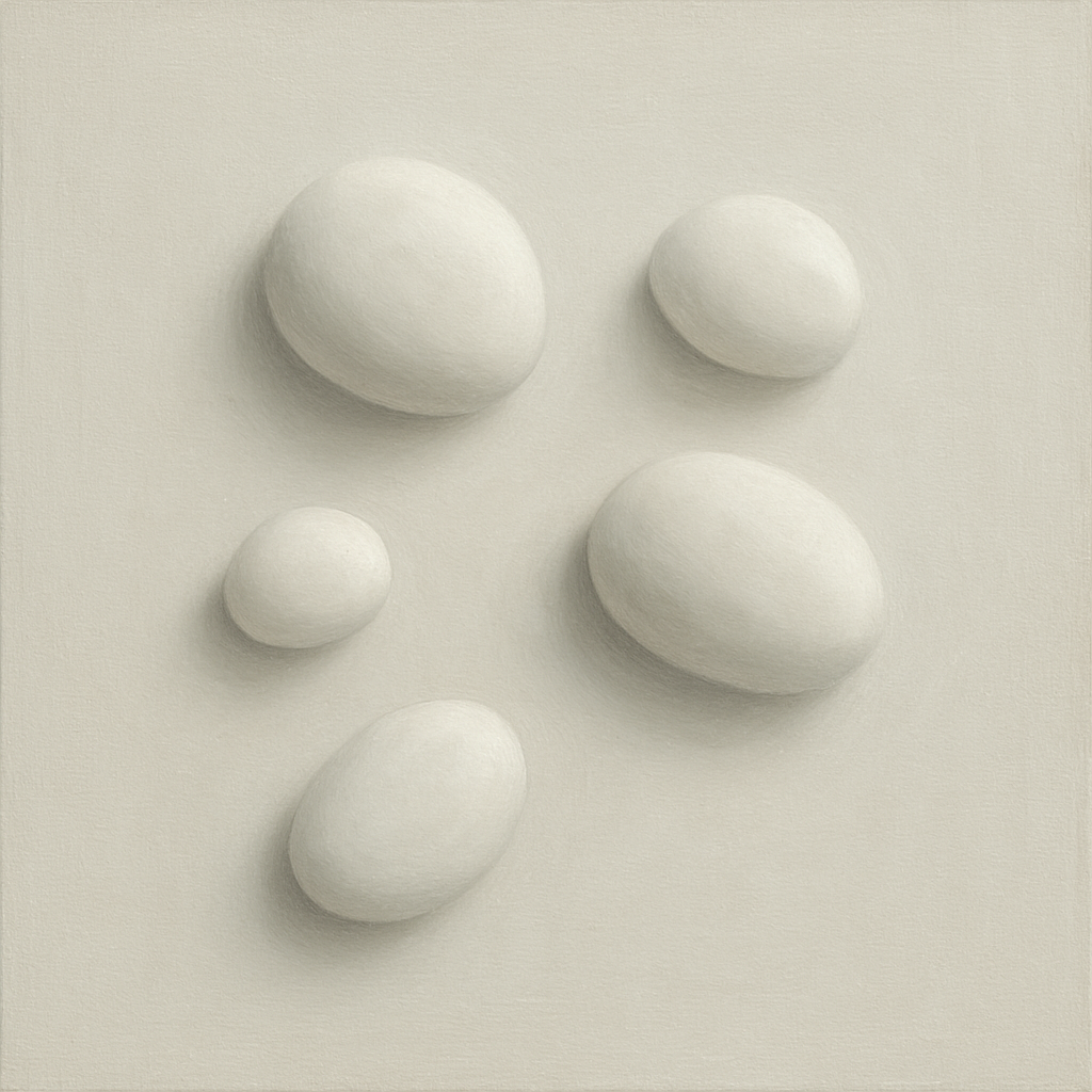 Organic Pebble Relief in White No. 6 - Modern Fine Art Oil Painting - View 1