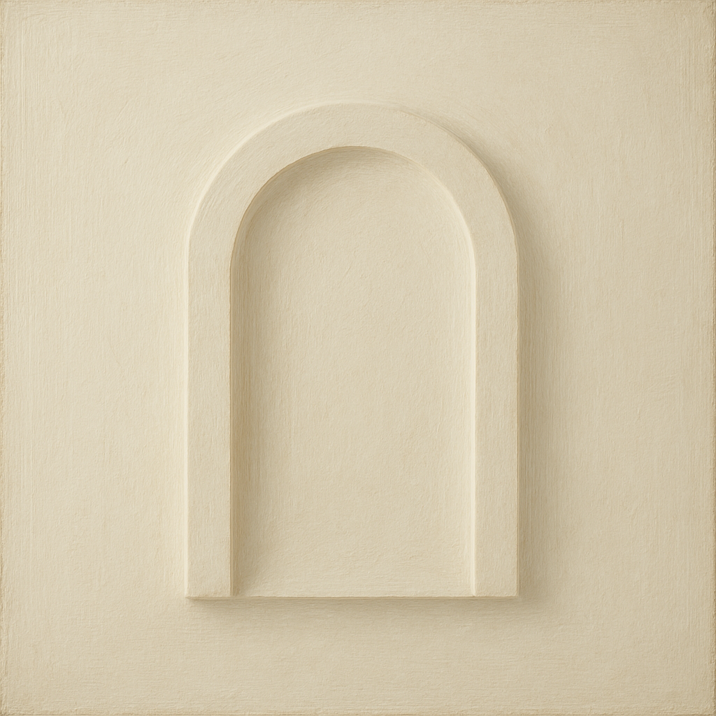 Textured Monolithic Plaster Arch No. 9 - Modern Fine Art Oil Painting - View 1