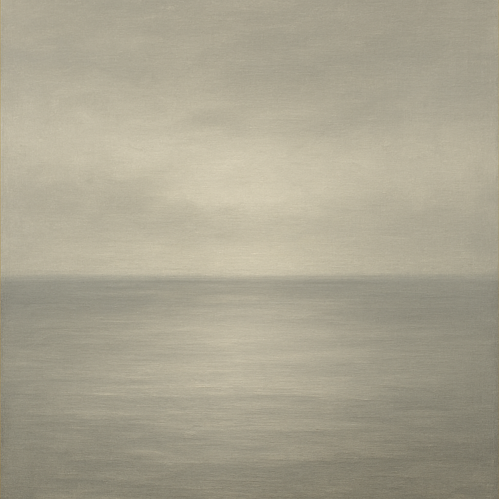 Monochrome Ocean Silence No. 5 - Modern Fine Art Oil Painting - View 1
