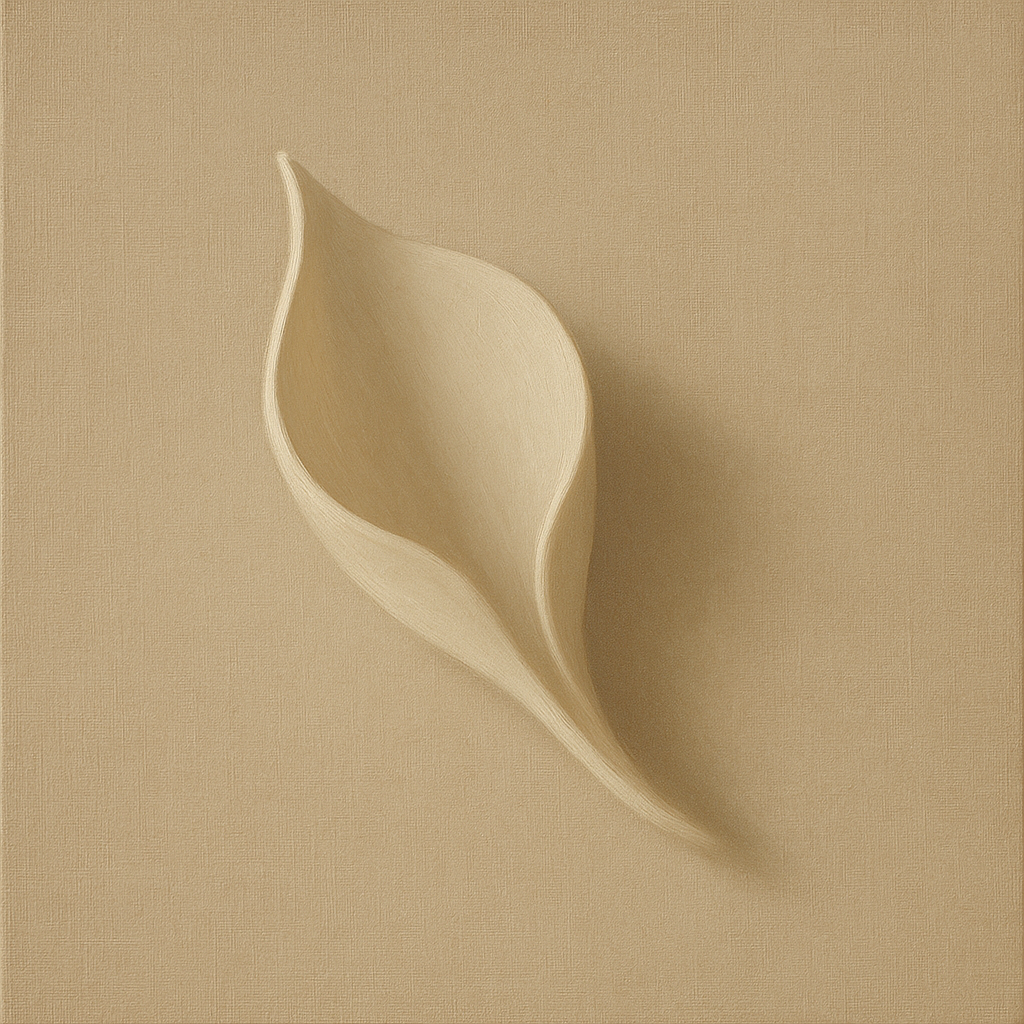 Sculpted Ivory Floral Contour No. 1 - Modern Fine Art Oil Painting - View 1