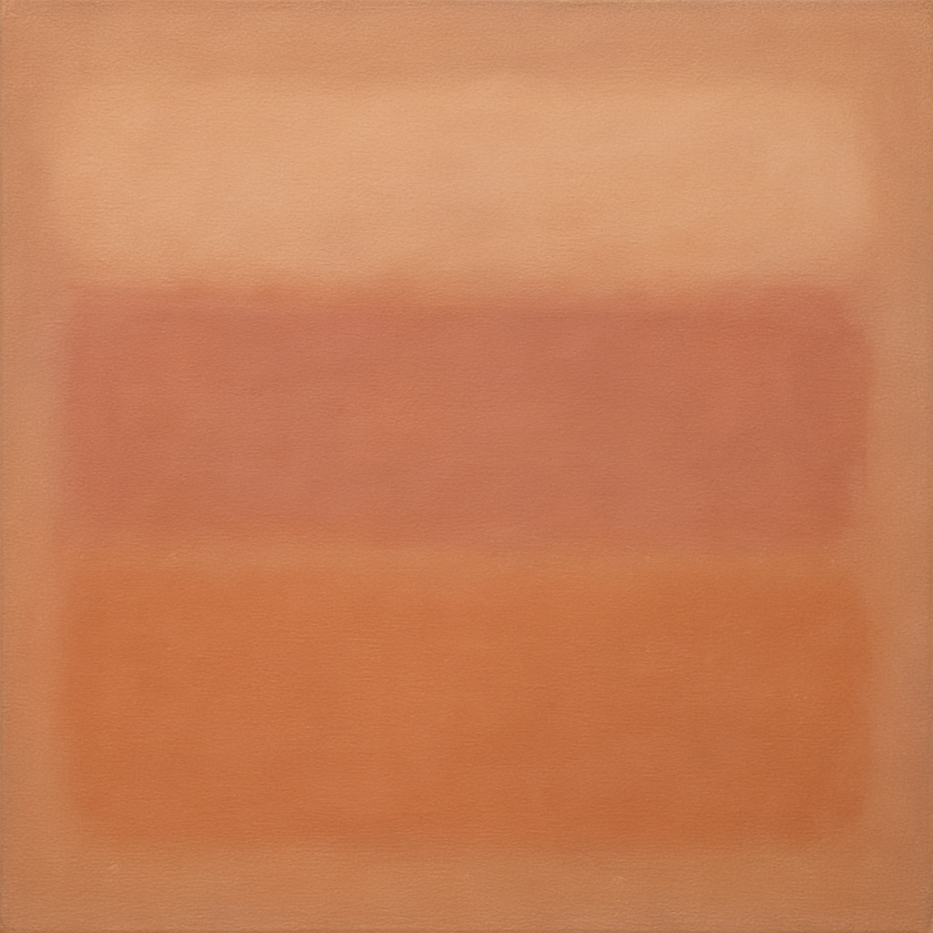 Blush Rose & Dusky Terracotta Ambient Glow No. 16 Oil Painting 100% Hand Painted Oil on Belgian Linen Canvas, Original Fine Art Wall Decor