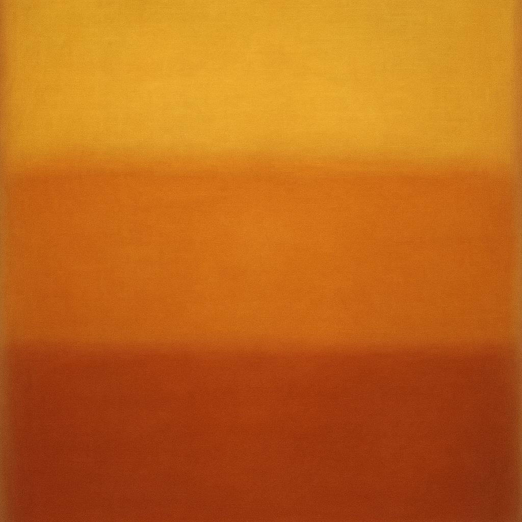 Luminous Ochre & Terracotta Horizon Color Field No. 21 Oil Painting - View 1