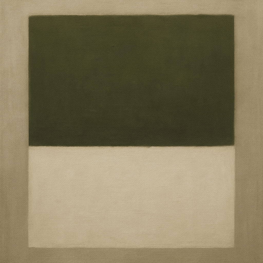 Sage Olive & Alabaster Balance No. 3 - Modern Fine Art Oil Painting - View 1