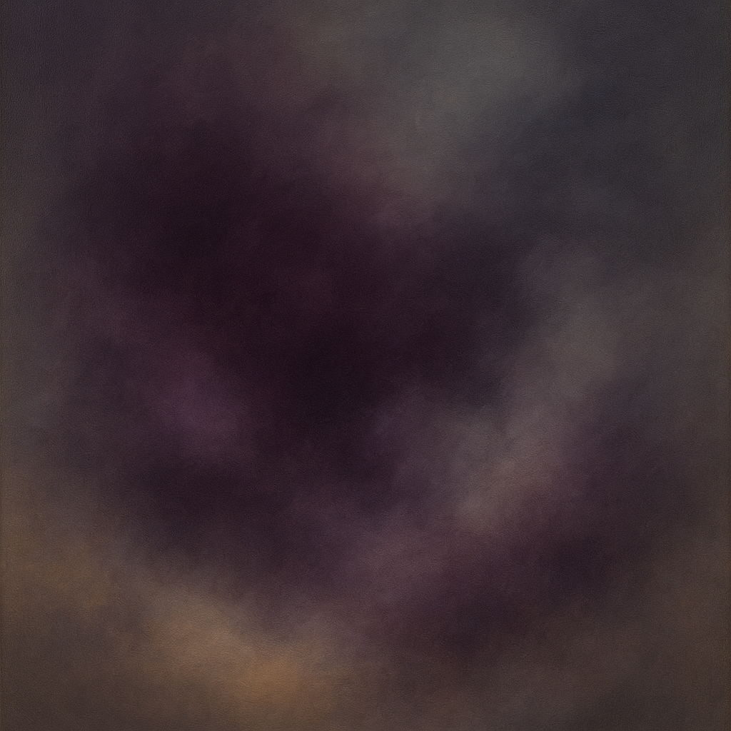 Gilded Plum & Soft Smoke Cloud Harmony No. 18 Oil Painting 100% Hand Painted Oil on Belgian Linen Canvas, Original Fine Art Wall Decor