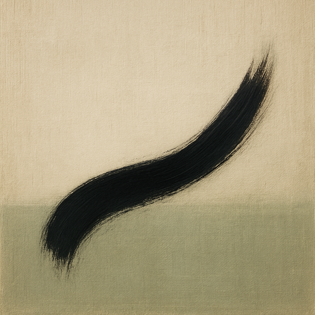 Monochrome Brushstroke Void No. 5 - Modern Fine Art Oil Painting - View 1