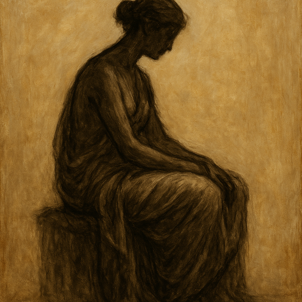 Contemplative Seated Figure Oil Painting - 100% Hand-Painted Master Oil Painting