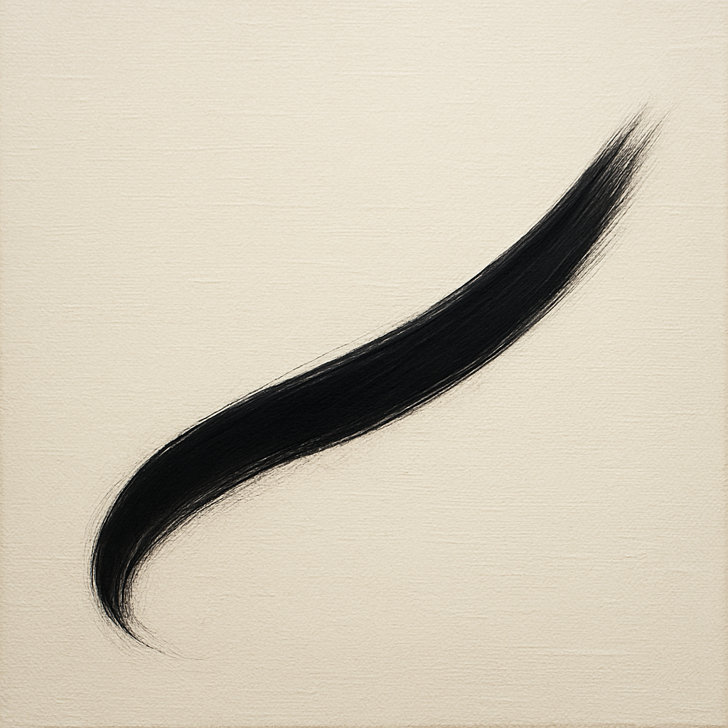 Monochrome Brushstroke Void No. 5 - Modern Fine Art Oil Painting - View 1