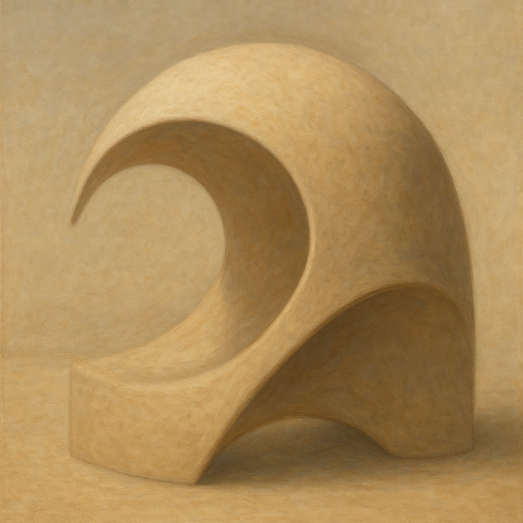 Soft Architectural Curve in Desert Bone No. 7 Oil Painting - View 1