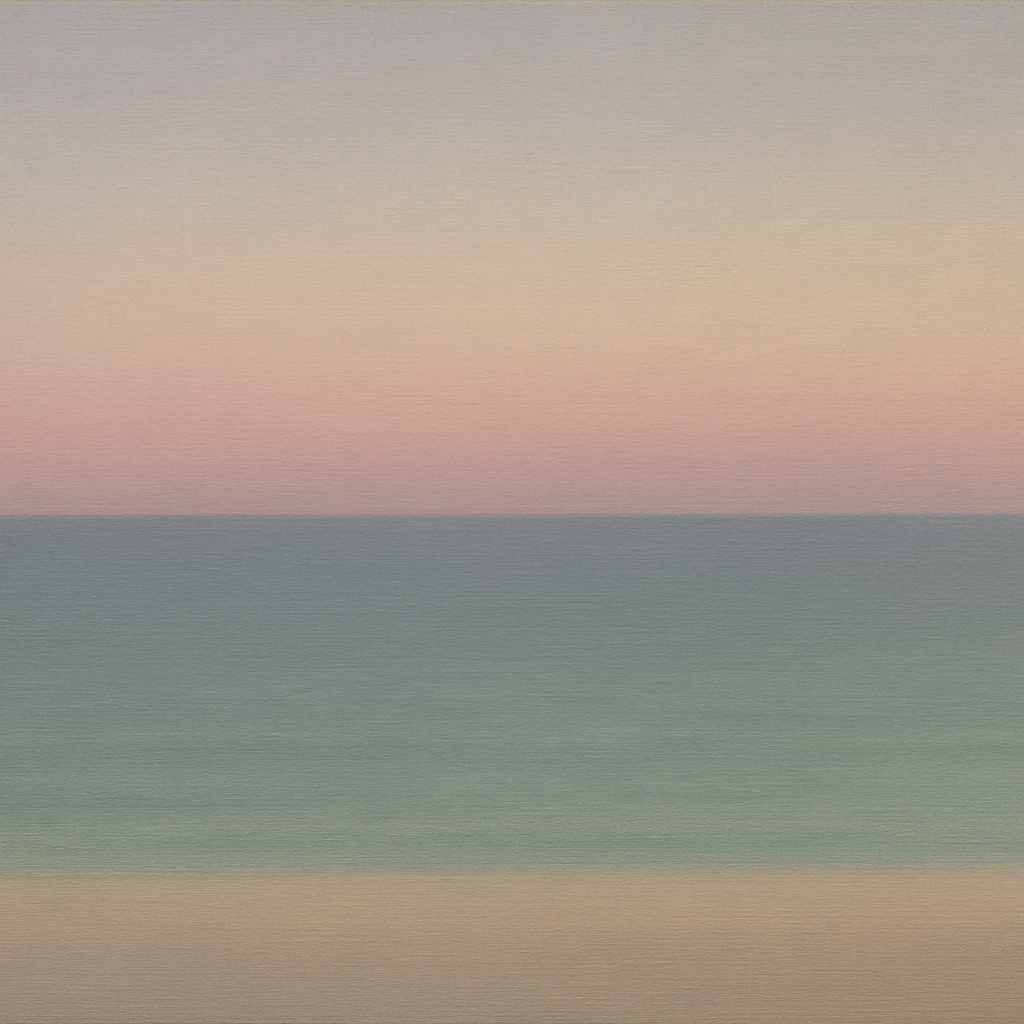 Dusk Horizon in Pale Lavender & Slate No. 3 - Modern Fine Art Oil Painting - View 1