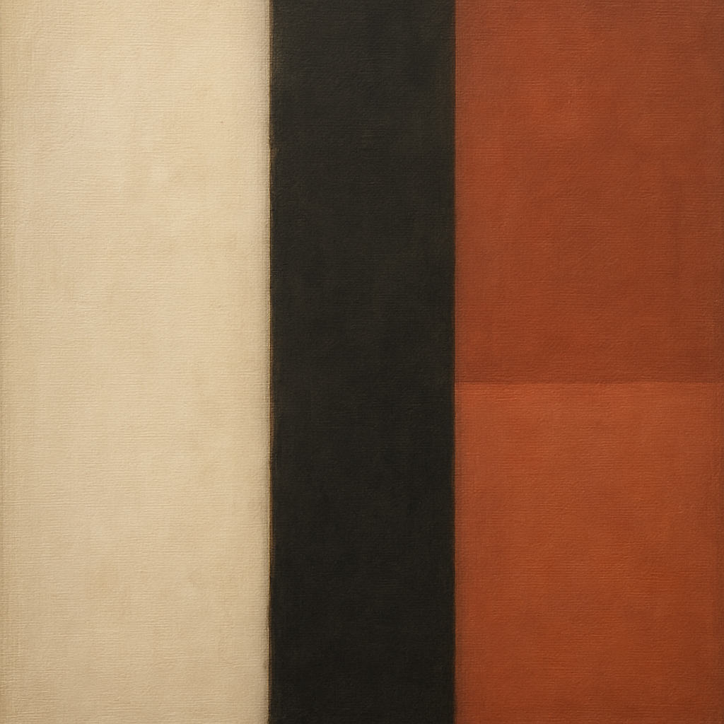 Deep Charcoal & Bone Monolith No. 1 - Modern Fine Art Oil Painting - View 1