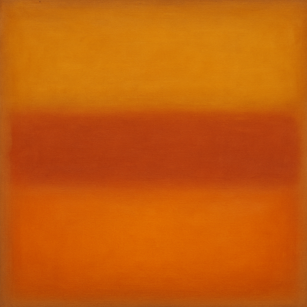 Luminous Ochre & Terracotta Horizon Color Field No. 27 Oil Painting - View 1