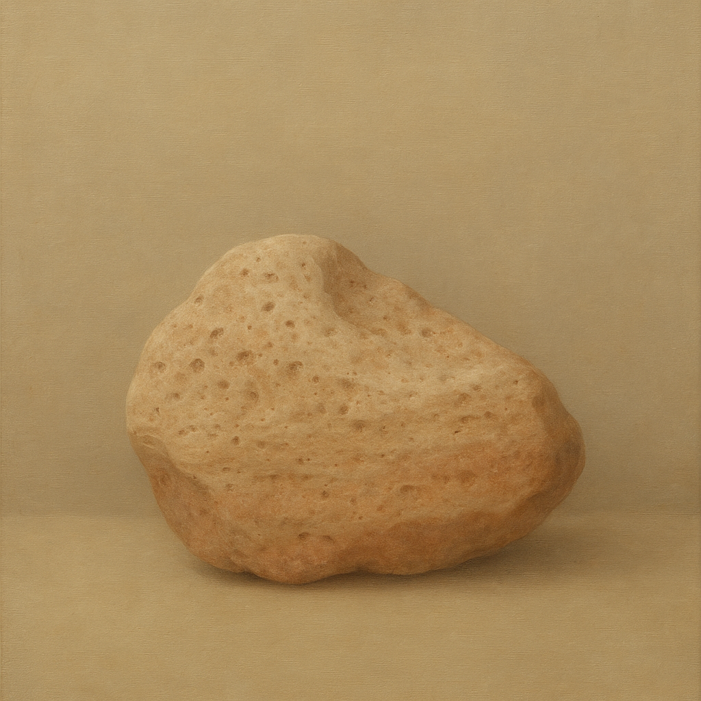 Zen Stone & Warm Grey Void No. 5 - Modern Fine Art Oil Painting - View 1