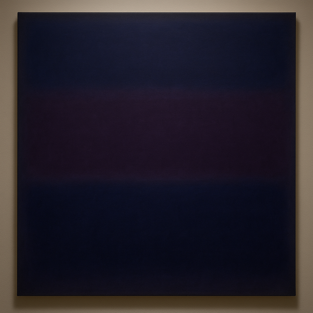 Deep Indigo & Midnight Plum Ambient Field No. 10 Oil Painting - View 1