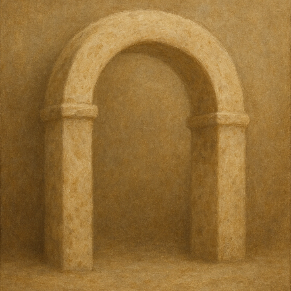 Travertine Stone Arch & Earth Tones No. 11 Oil Painting 100% Hand Painted Oil on Belgian Linen Canvas, Original Fine Art Wall Decor