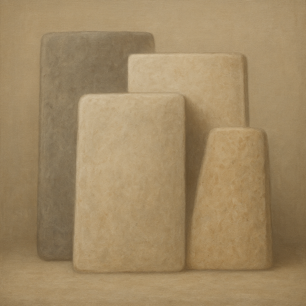 Driftwood Grey & Weathered Stone Monolith No. 15 Oil Painting - View 1