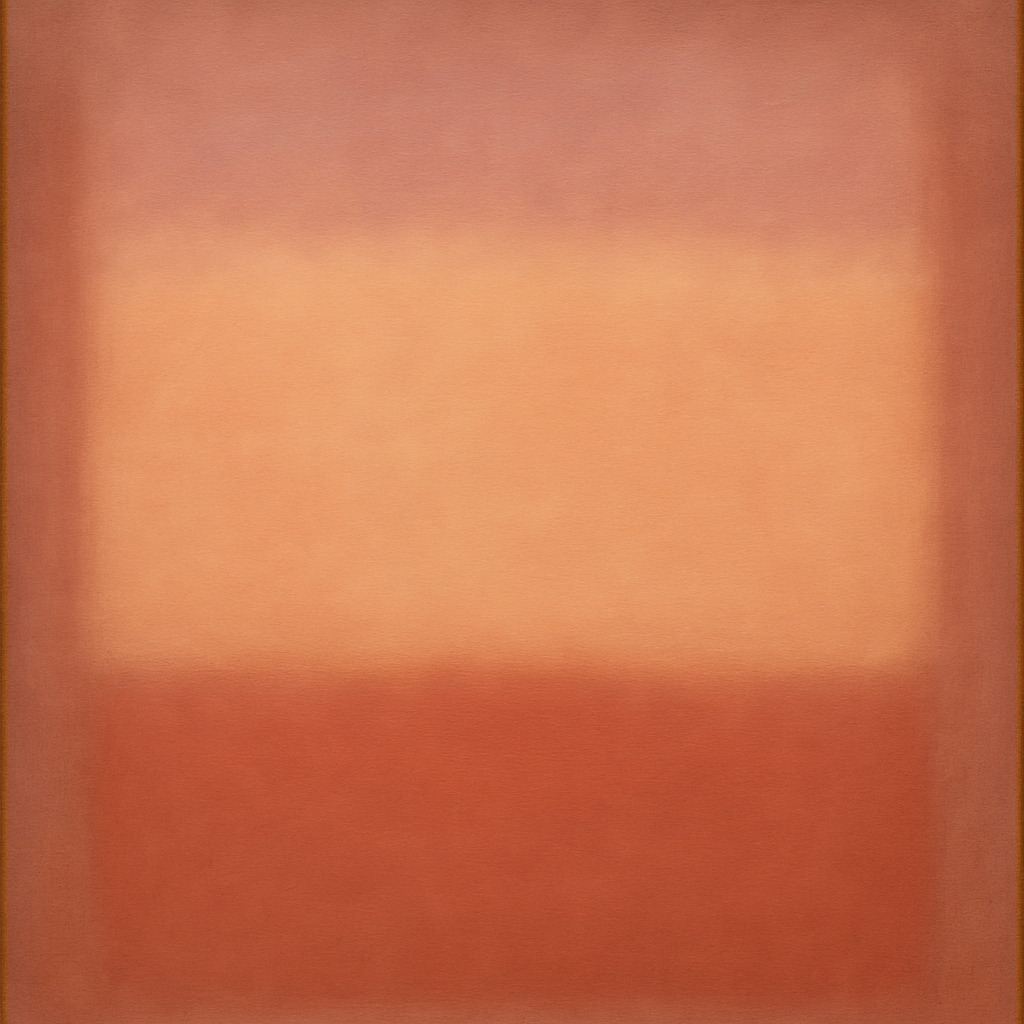 Blush Rose & Dusky Terracotta Ambient Glow No. 26 Oil Painting 100% Hand Painted Oil on Belgian Linen Canvas, Original Fine Art Wall Decor