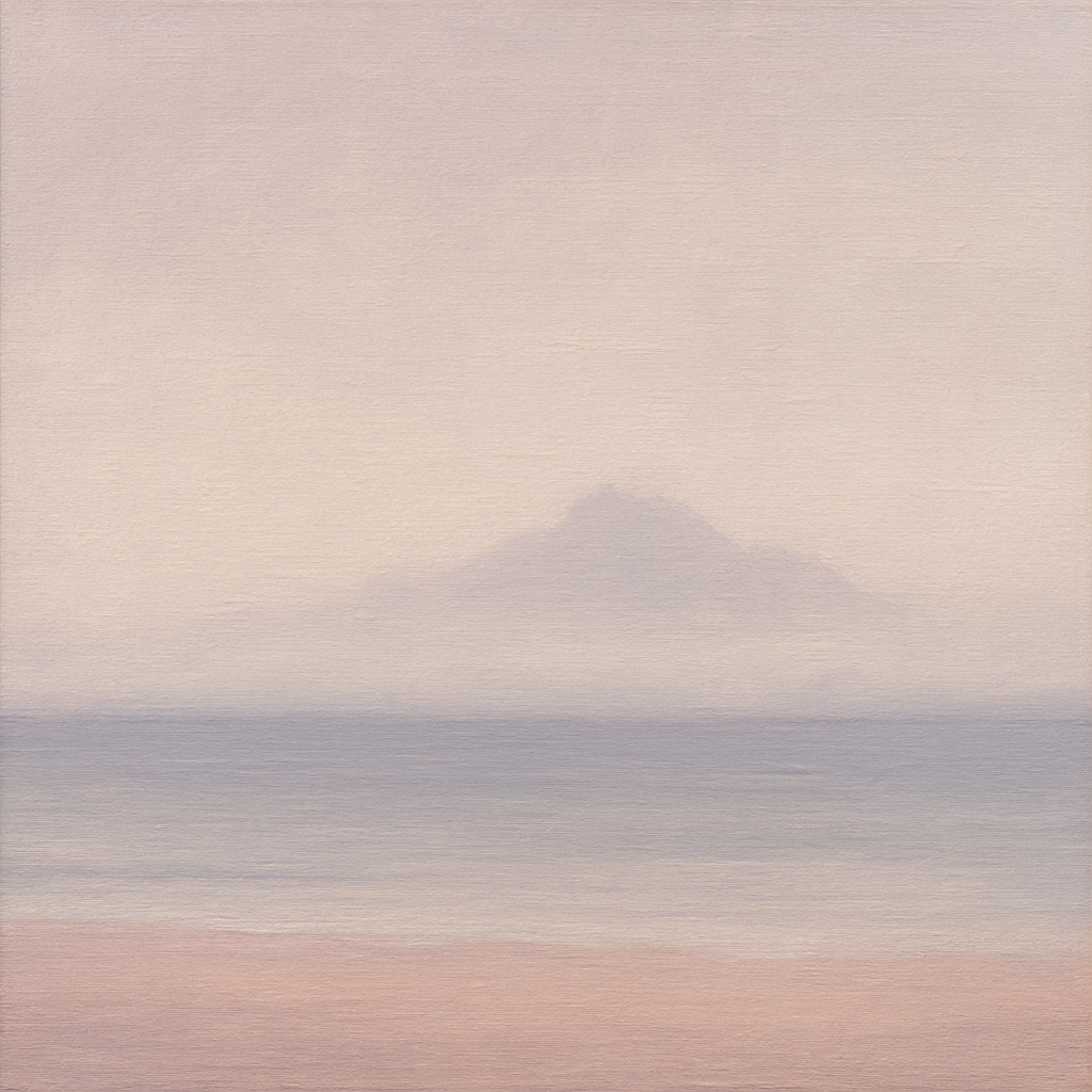 Misty Fjord & Low Clouds No. 7 - Modern Fine Art Oil Painting - View 1