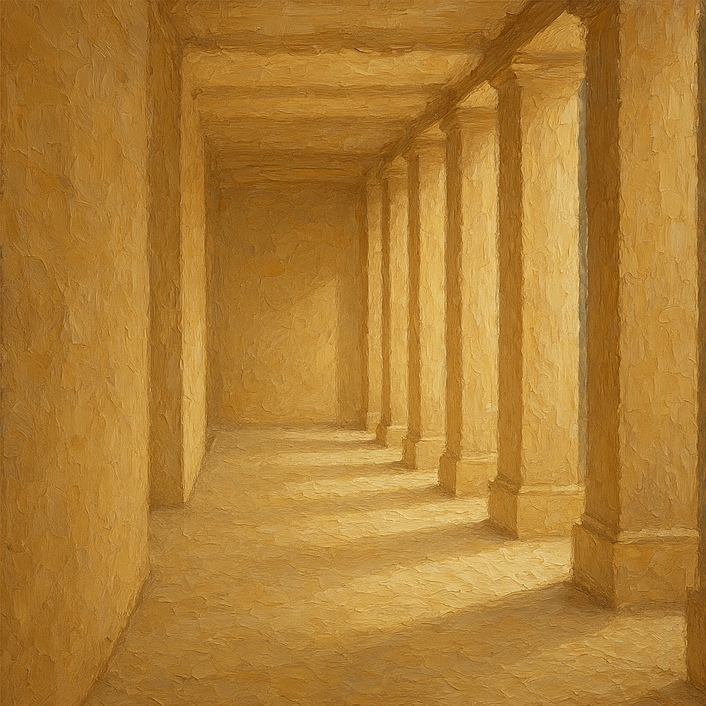 Minimalist Colonnade Light Passage No. 7 Oil Painting - 100% Hand-Painted Master Oil Painting