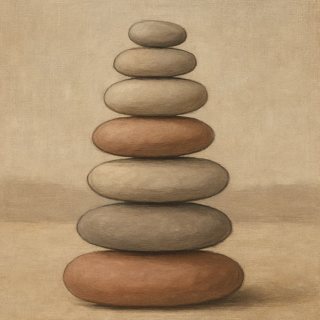 Organic Pebble Contours No. 3 - Modern Fine Art Oil Painting - View 1