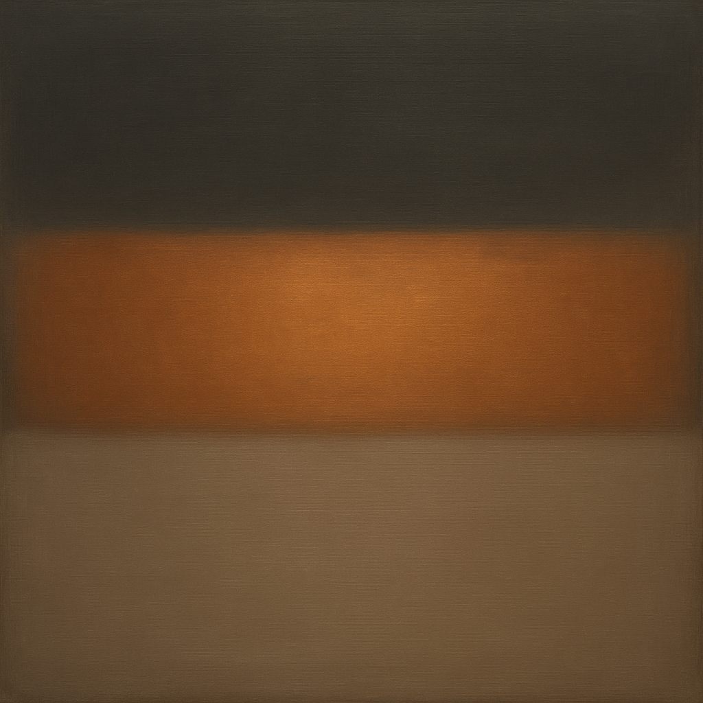 Charcoal Slate & Burnished Copper Horizon No. 15 Oil Painting - View 1