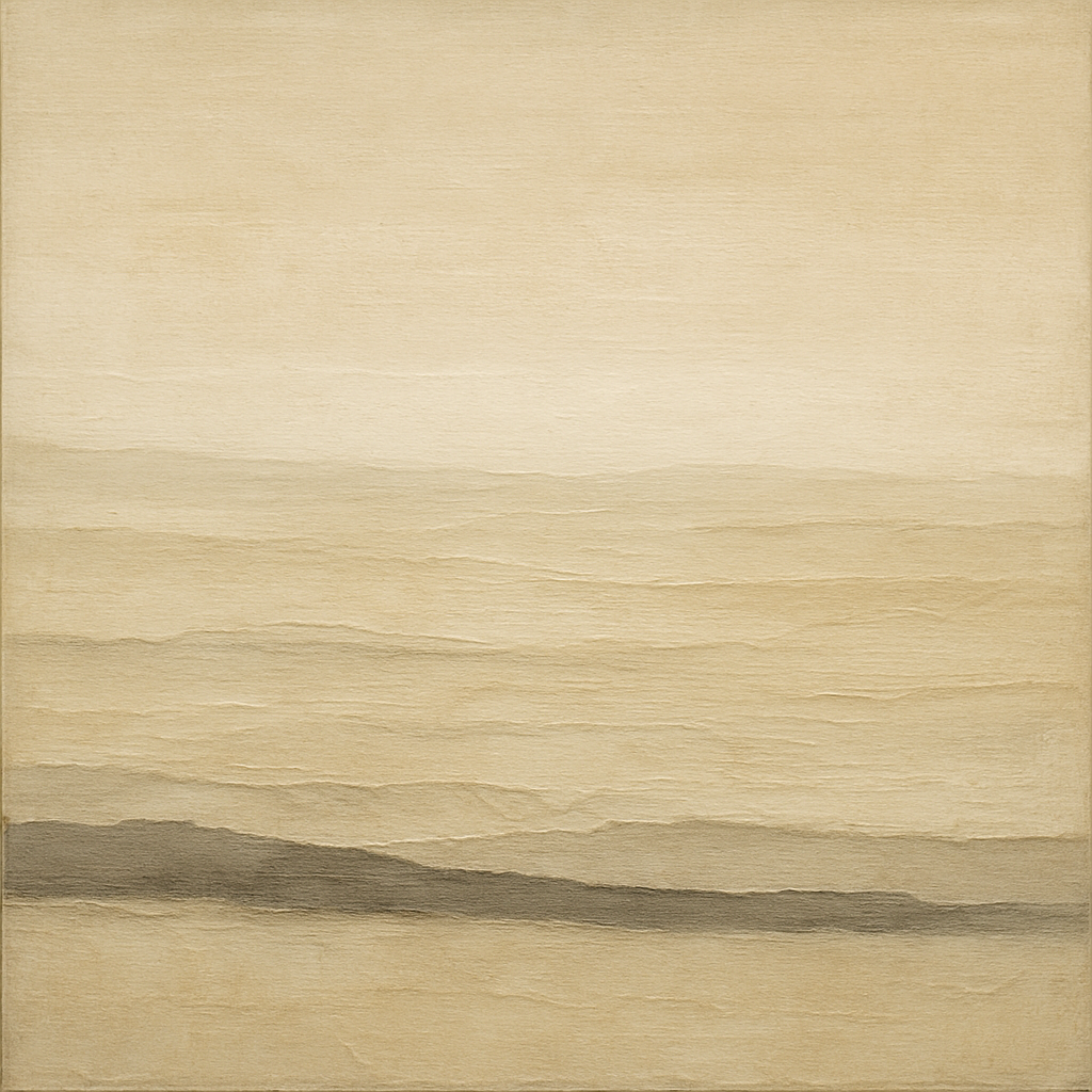 Raw Limestone Horizon & Washed Linen No. 22 Oil Painting - View 1